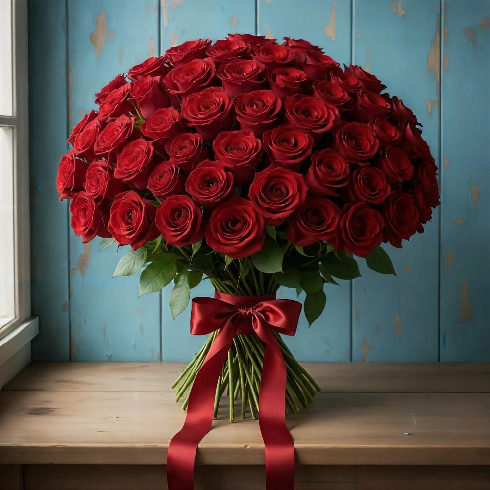 Букет Красные розы Блэк Меджик в Ладовской Балке