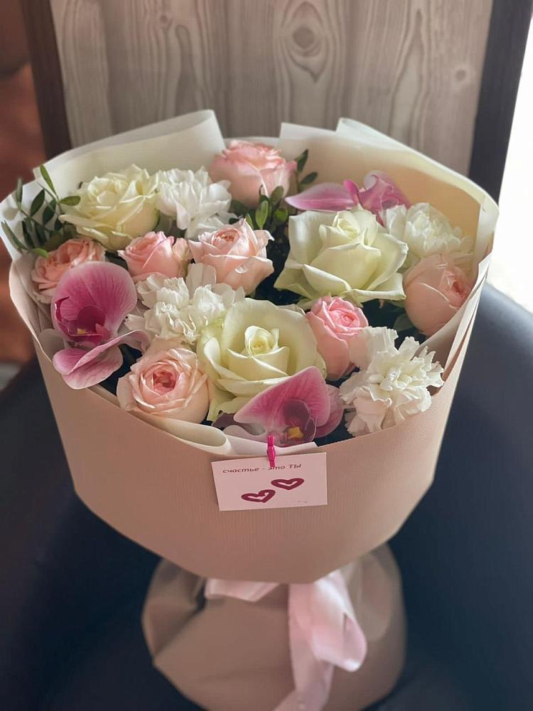 Букет цветов из: Орхидеи, Розы и Гвоздики в Ладовской Балке