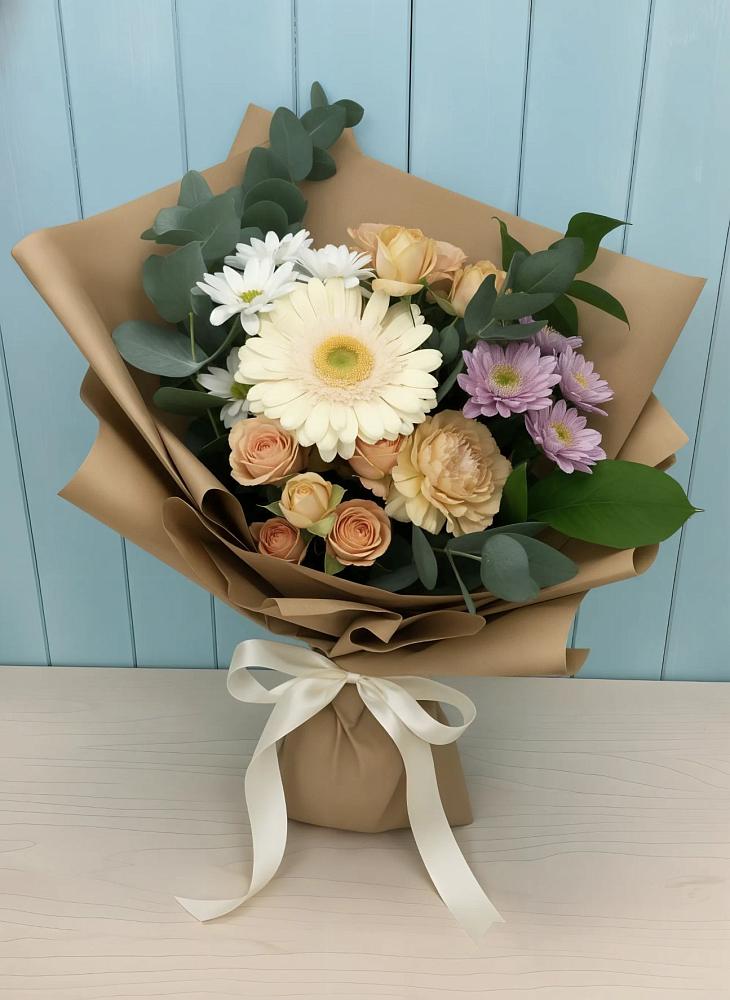 Букет цветов из: Герберы и Хризантемы в Ладовской Балке