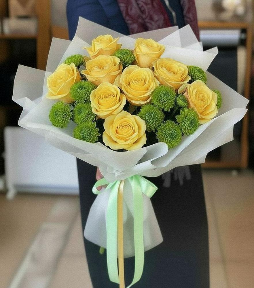 Букет цветов из: Хризантемы и Розы в Ладовской Балке