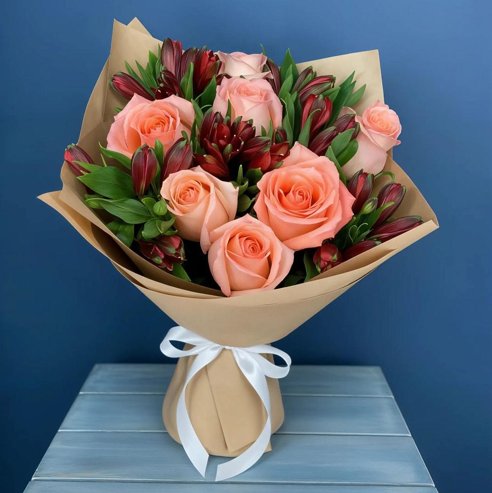 Букет цветов из: Розы и Альстромерии в Ладовской Балке