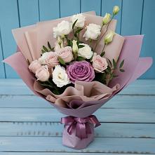 Букет цветов из:  Розы и Лизиантусы в Ладовской Балке