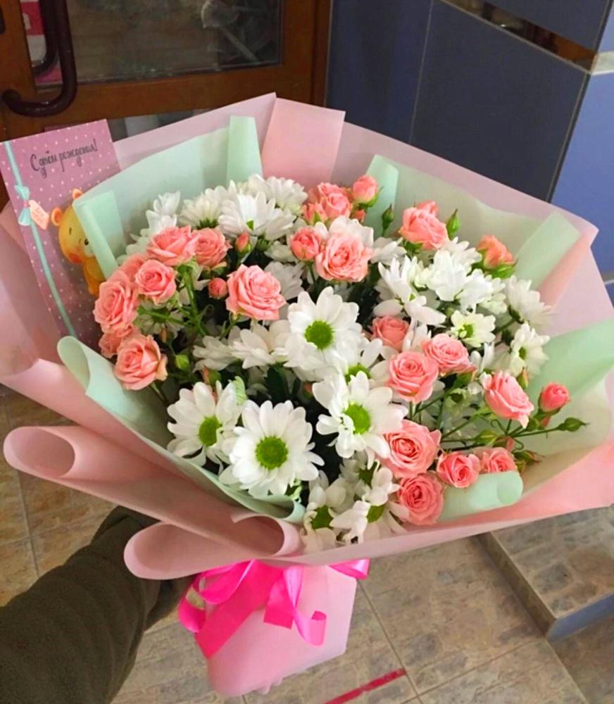 Букет цветов из: Розы и Хризантемы в Ладовской Балке