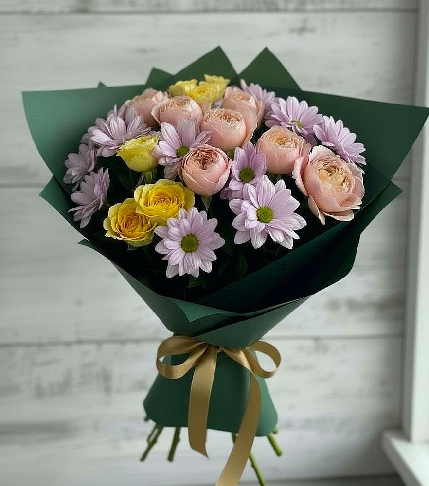 Букет цветов из: Хризантемы и Розы в Ладовской Балке