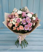 Букет цветов из:  Хризантемы, Розы и Альстромерии в Ладовской Балке