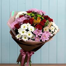 Букет цветов из:  Розы, Хризантемы и Альстромерии в Ладовской Балке
