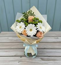 Букет цветов из:  Герберы, Розы и Хризантемы в Ладовской Балке
