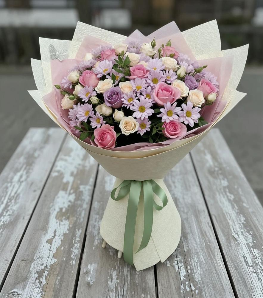 Букет цветов из: Розы и Хризантемы в Ладовской Балке