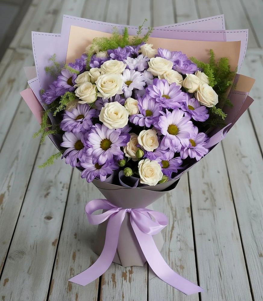 Букет цветов из: Хризантемы и Розы в Ладовской Балке